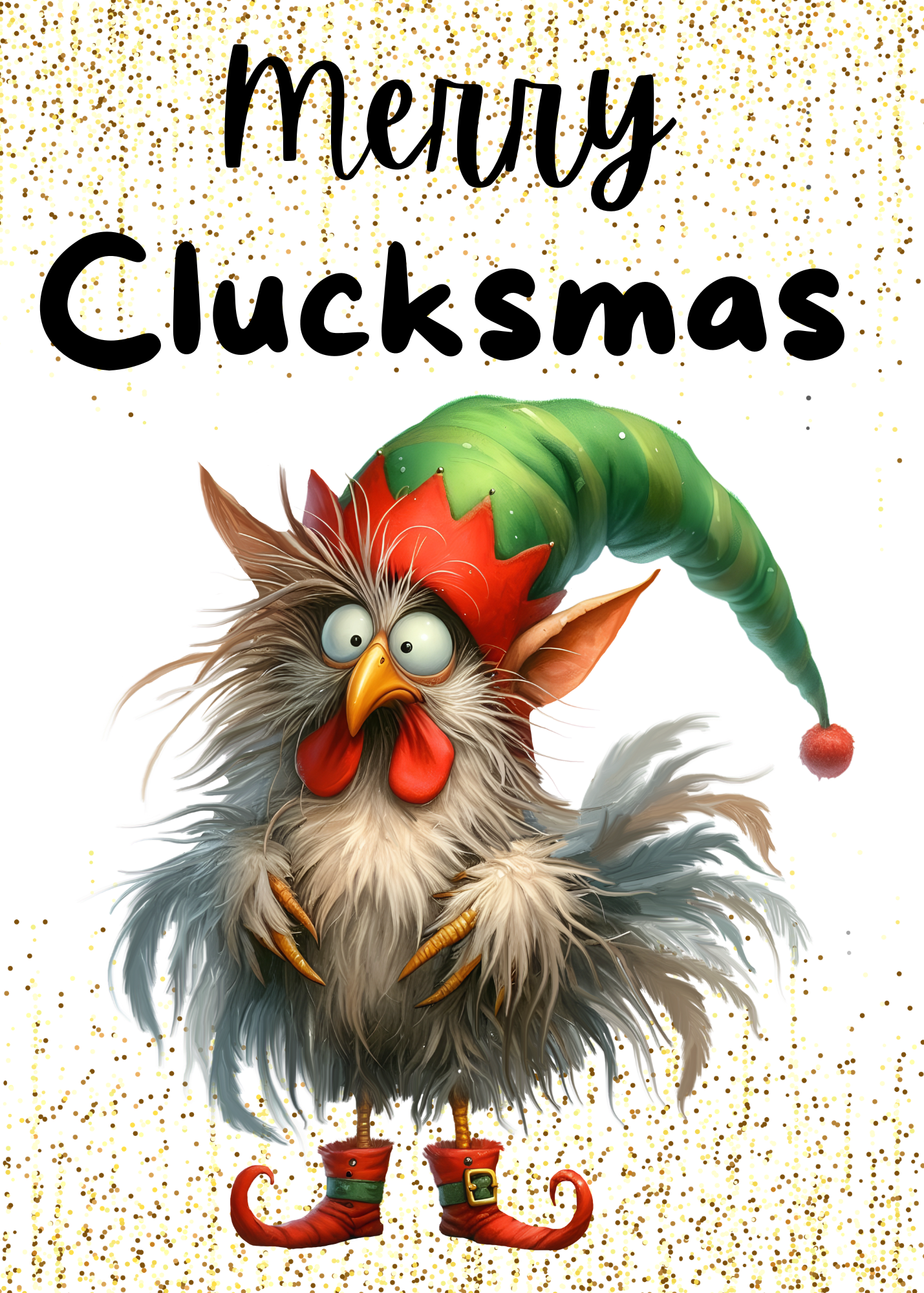 Quirky Chicken Christmas Cards | Set of 5 | Digital Download