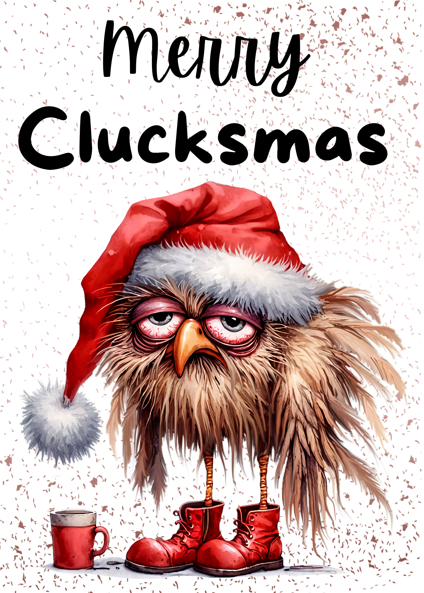 Quirky Chicken Christmas Cards | Set of 5 | Digital Download