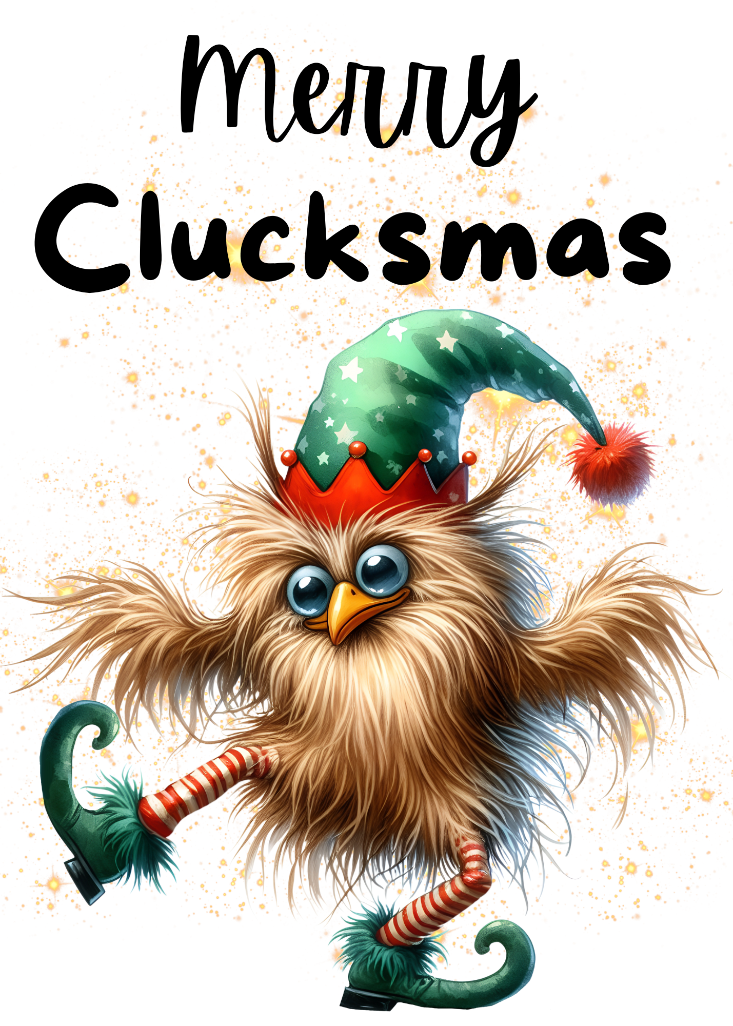 Quirky Chicken Christmas Cards | Set of 5 | Digital Download
