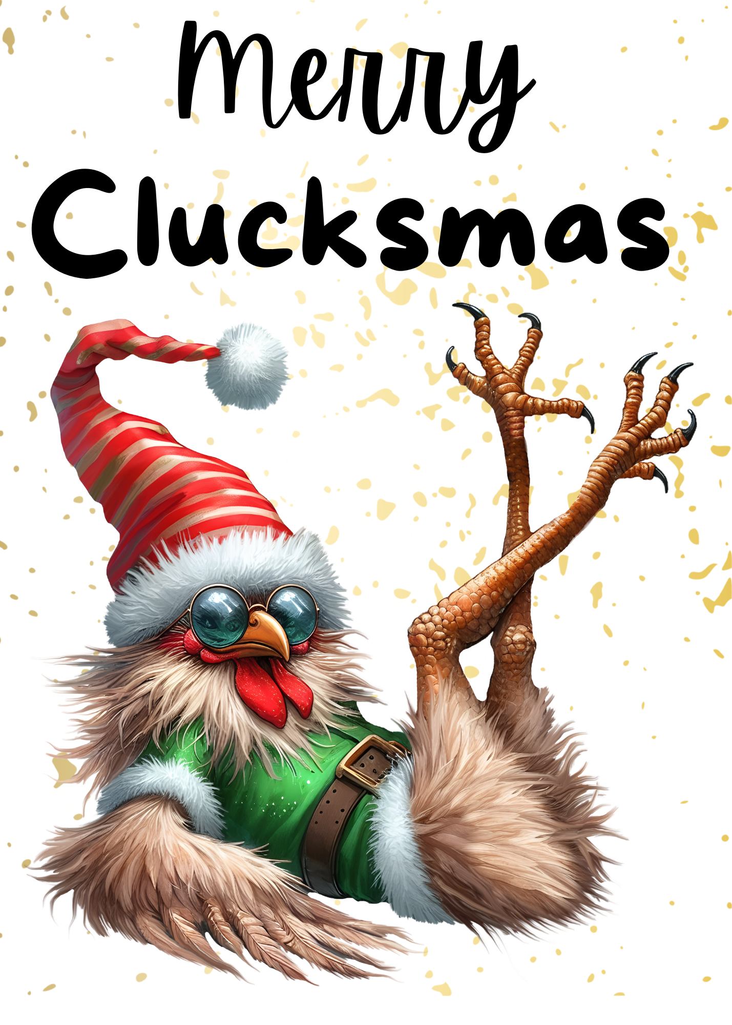 Quirky Chicken Christmas Cards | Set of 5 | Digital Download
