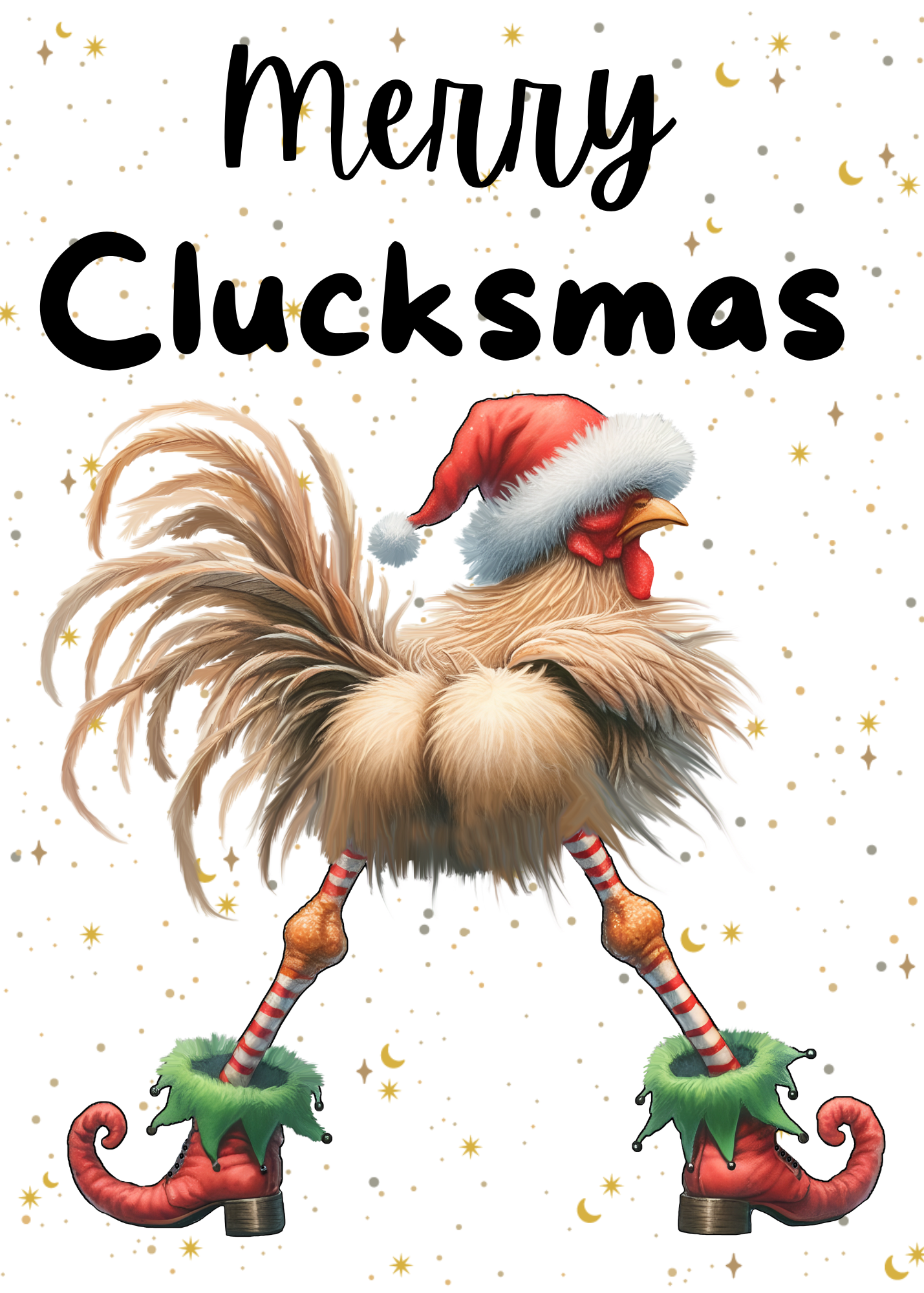 Quirky Chicken Christmas Cards | Set of 5 | Digital Download